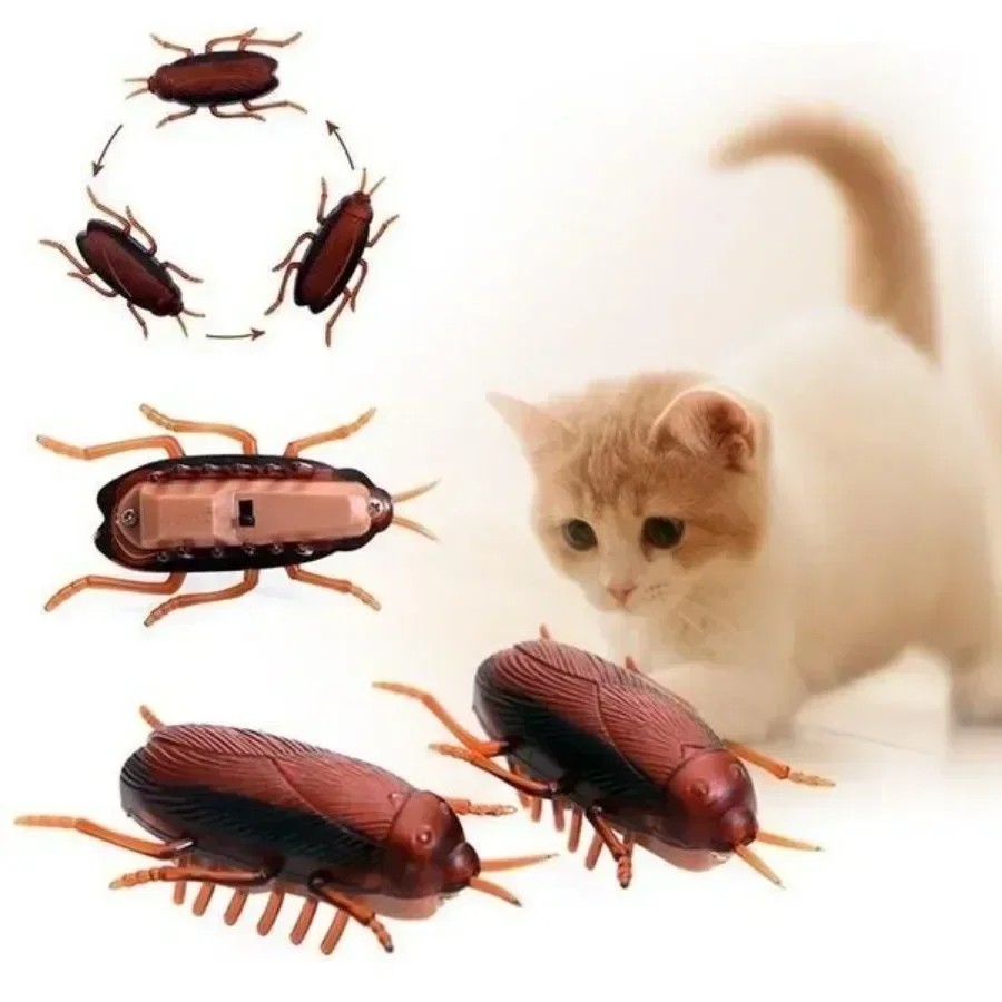 Interactive Squeaky Plush Dog Toy - Funny Simulation of Cockroaches Pet Cat