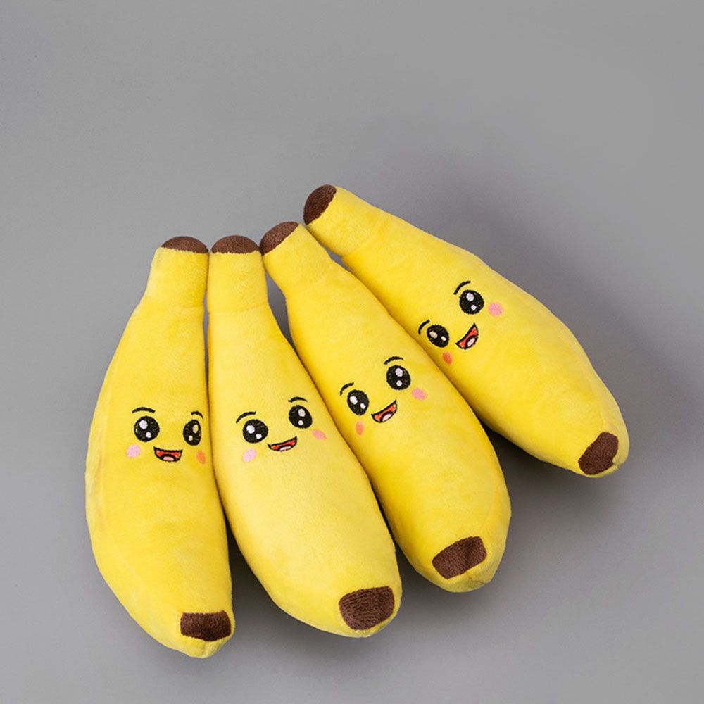 Interactive Squeaky Plush Dog Toy - Squeaky Banana Plush Dog Toy Durable