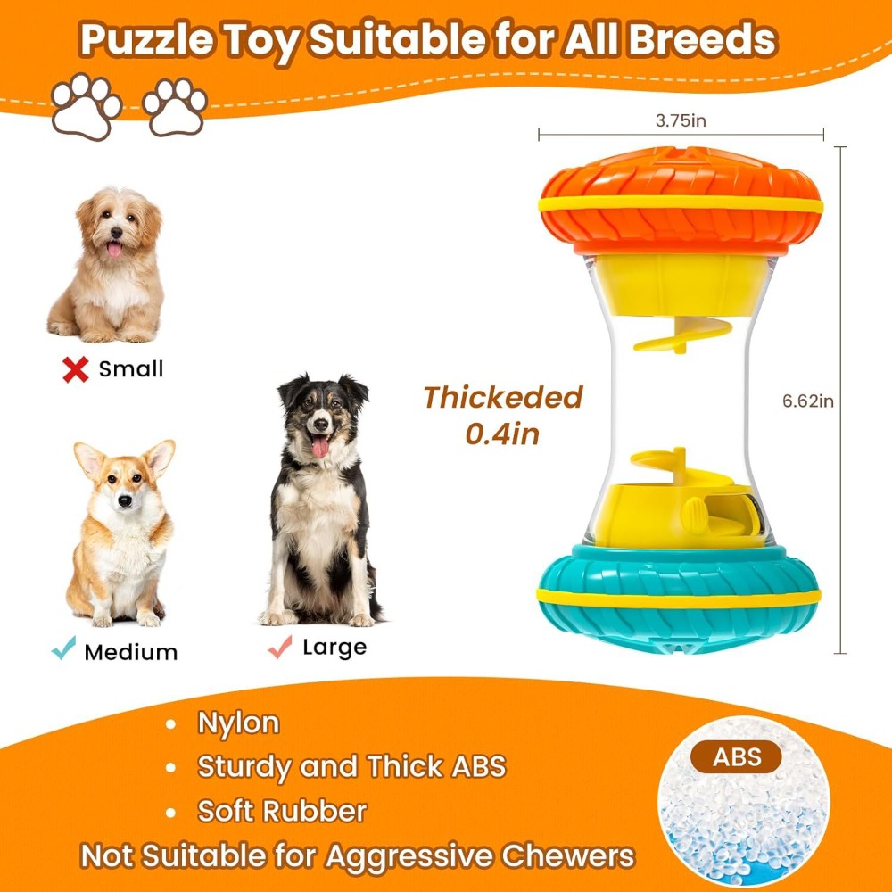 Quiet Rolling Treat Dispensing - Rubber Treat Dispensing Dog Toy recension och pris