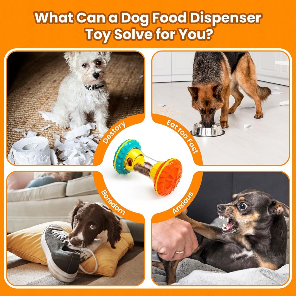 Quiet Rolling Treat Dispensing - Rubber Treat Dispensing Dog Toy recension och pris