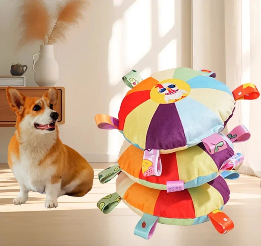 6PCS Rainbow Plush Flying Sauc - Flying Disc Dog Training Toy recension och pris