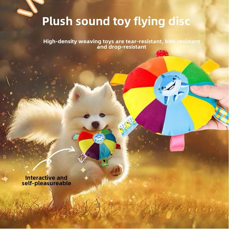 6PCS Rainbow Plush Flying Sauc - Flying Disc Dog Training Toy recension och pris