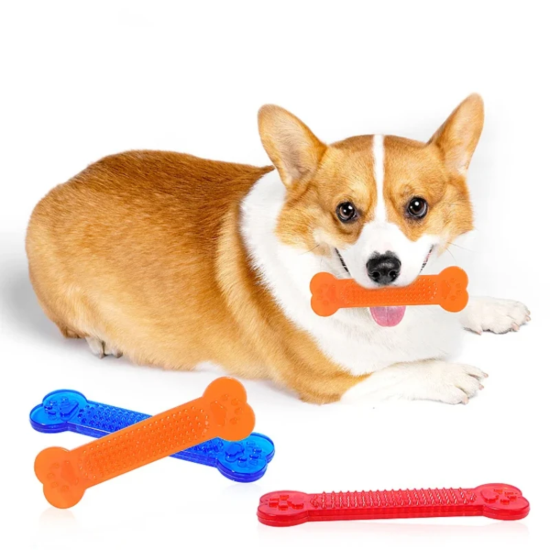 Super Tough Dog Bone Chew Toy  - Teeth Cleaning Dog Chew Bone recension och pris