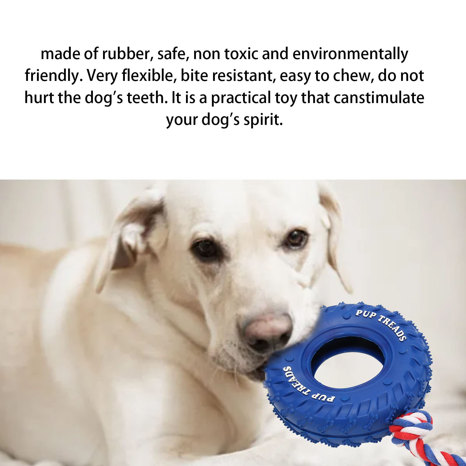 Natural Rubber Tire & Organic  - Indestructible Dog Chew Toy recension och pris