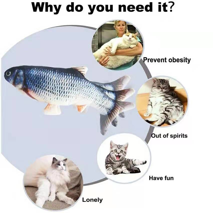 Cat Toys Fish USB Charger Fish - Electric Floppy Fish Dog Toy recension och pris