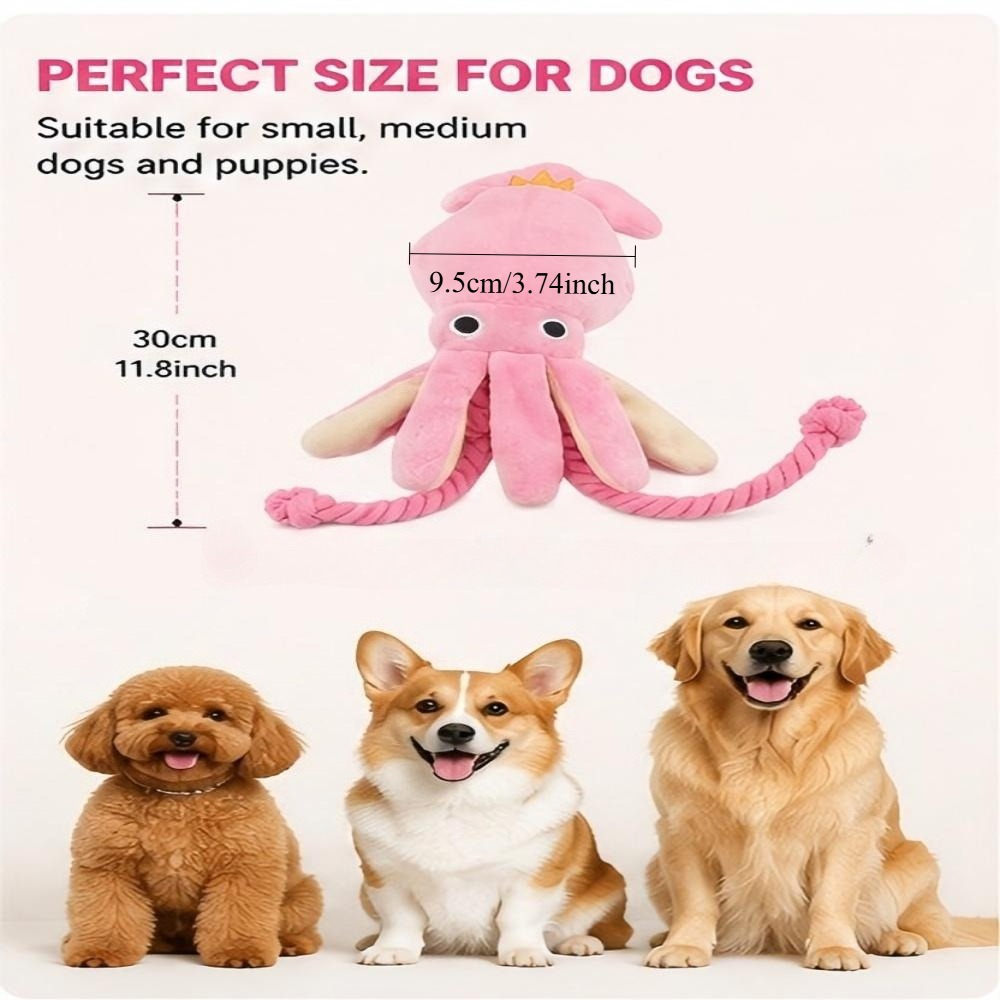 Giant Plush Octopus Dog Chew T - Dog Rope Toy Aggressive Chewers recension och pris