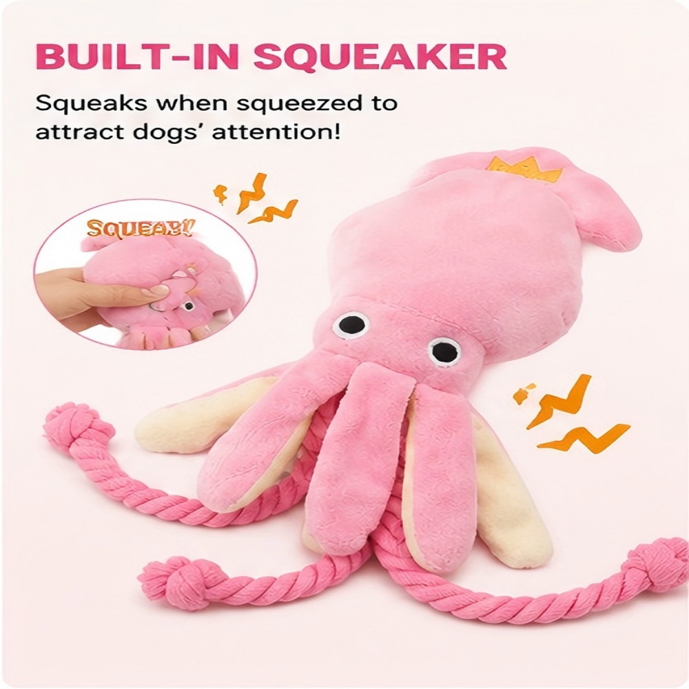 Giant Plush Octopus Dog Chew T - Dog Rope Toy Aggressive Chewers recension och pris