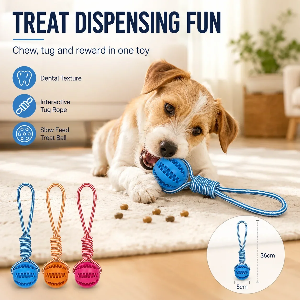 Leaky Rubber Dog Ball Toy, Int - Rubber Treat Dispensing Dog Toy recension och pris