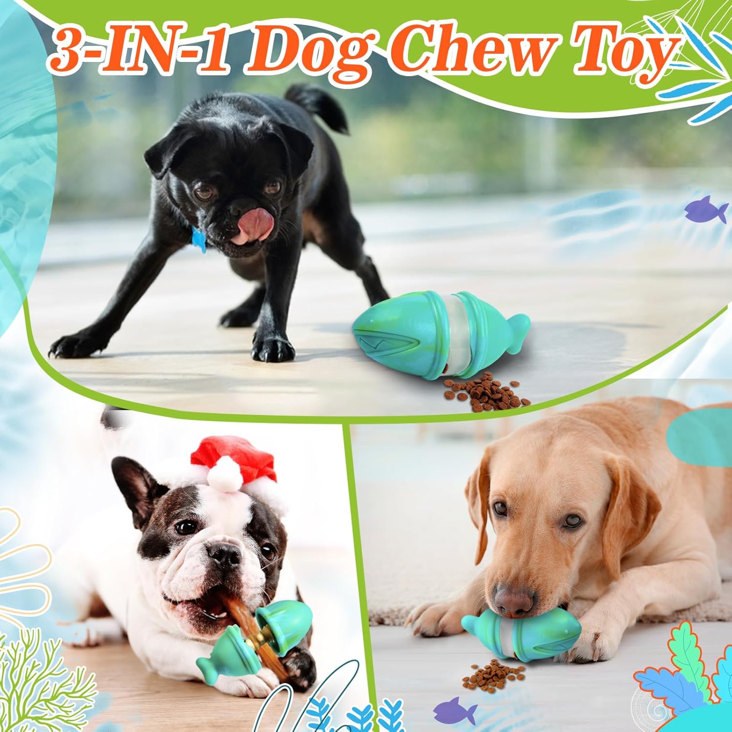 2-in-1 Treat Dispensing Chew T - Rubber Treat Dispensing Dog Toy recension och pris