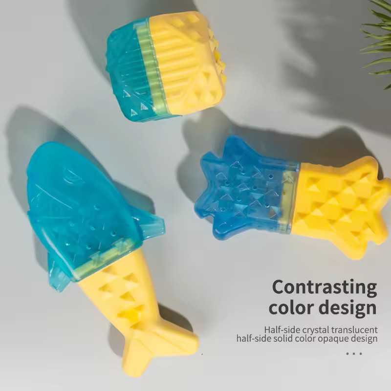 Pet Fish Bone TPR Dog Toy Wate - Teeth Cleaning Dog Chew Bone recension och pris