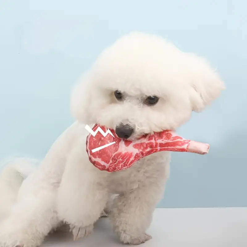 Simulated Steak Squeaky Dog To - Teeth Cleaning Dog Chew Bone recension och pris