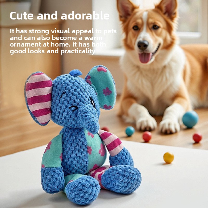 Cartoon Colorful Patchwork Plu - Interactive Squeaky Plush Dog Toy recension och pris
