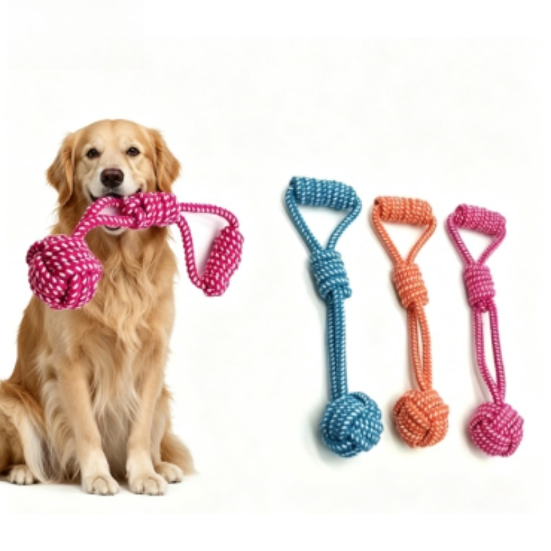 1PCS Knot Chew with Tennis Bal - Dog Rope Toy Aggressive Chewers recension och pris