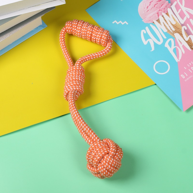 1PCS Knot Chew with Tennis Bal - Dog Rope Toy Aggressive Chewers recension och pris