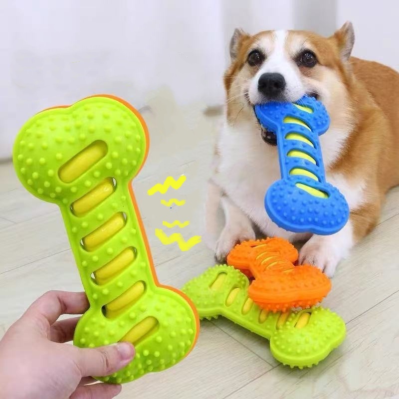 Durable Rubber Dog Chew Toy Sq - Teeth Cleaning Dog Chew Bone recension och pris