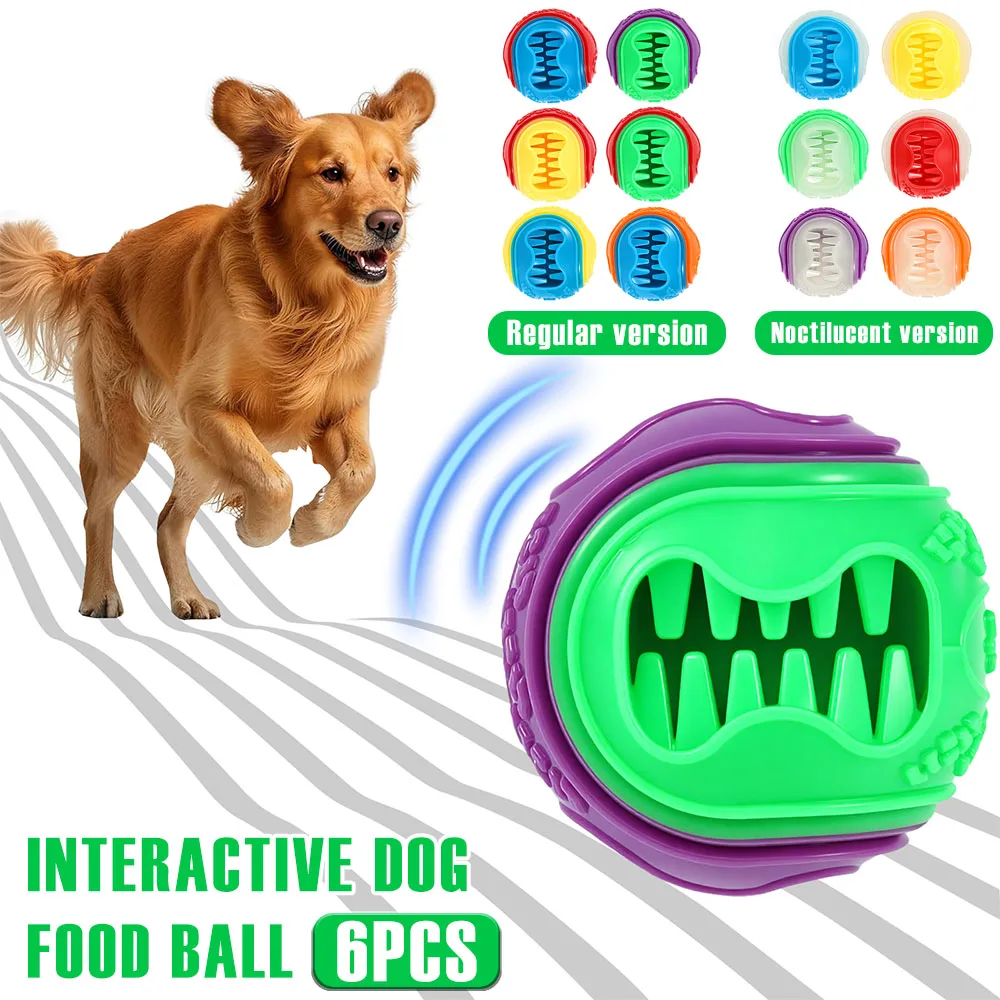 6Pcs Interactive Dog Food Ball - Rubber Treat Dispensing Dog Toy recension och pris