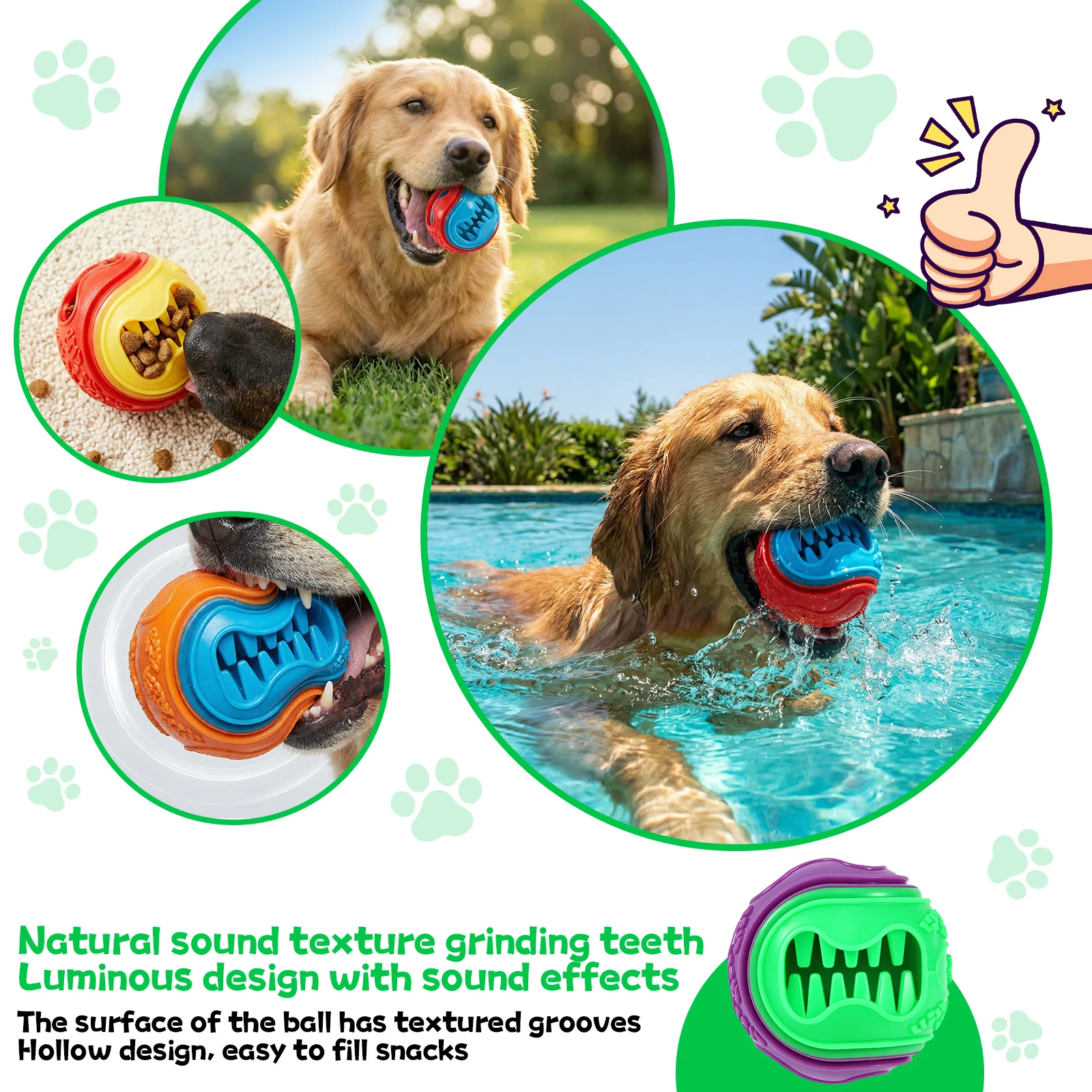 6Pcs Interactive Dog Food Ball - Rubber Treat Dispensing Dog Toy recension och pris