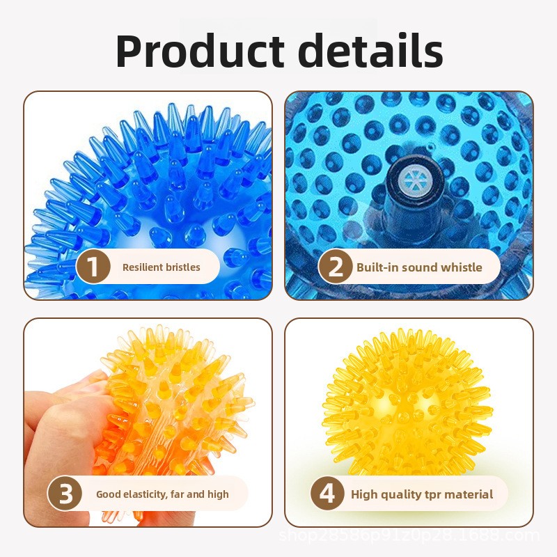 High-Elastic TPR Squeaky Spiky - Indestructible Dog Chew Toy recension och pris
