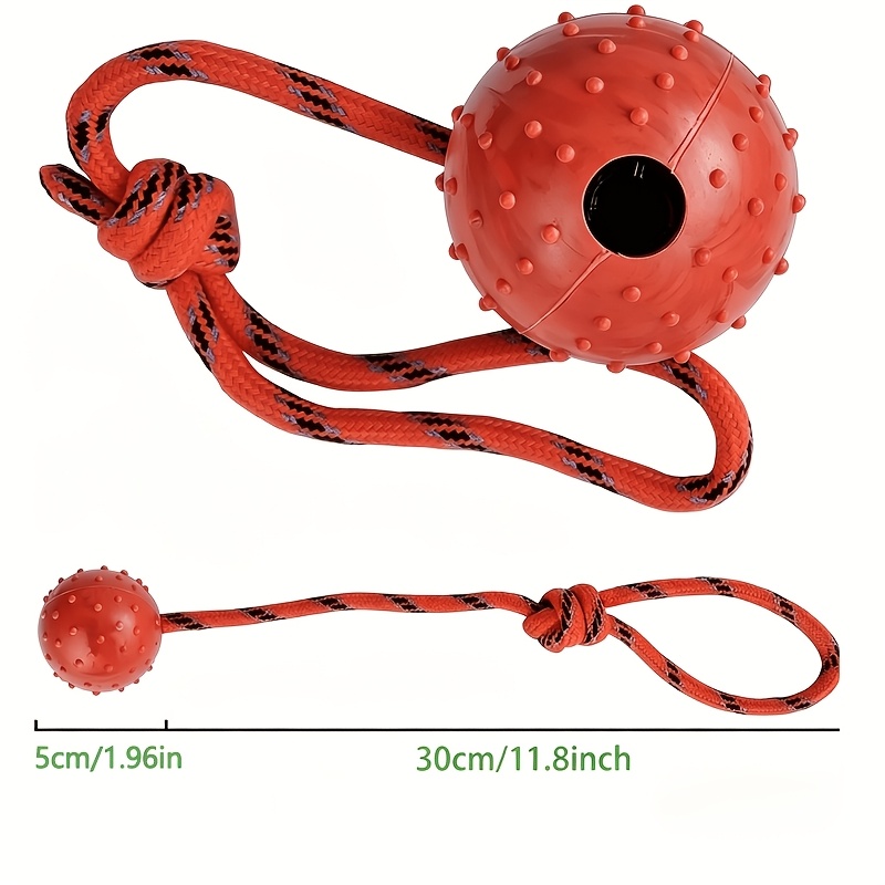 2-Pack Durable Rubber Dog Ball - Dog Rope Toy Aggressive Chewers recension och pris